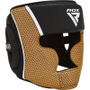 Боксерський шолом RDX AURA PLUS T-17 Black Golden XL капа в комплекті
