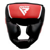 Боксерский шлем RDX AURA PLUS T-17 Red/Black M капа в комплекте