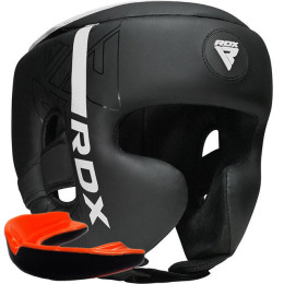 Боксерский шлем RDX F6 KARA Matte White L капа в комплекте
