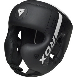 Боксерський шолом RDX F6 KARA Matte White L капа в комплекті
