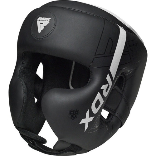 Боксерский шлем RDX F6 KARA Matte White L капа в комплекте