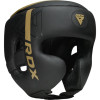 Боксерский шлем RDX F6 KARA Matte Golden L капа в комплекте