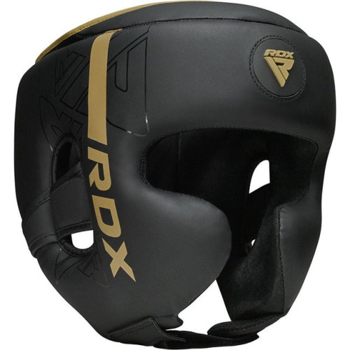 Боксерский шлем RDX F6 KARA Matte Golden L капа в комплекте