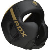Боксерский шлем RDX F6 KARA Matte Golden L капа в комплекте