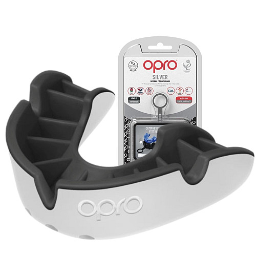 Капа Opro Silver доросла 11+ Білий/Чорний (арт.102502005)