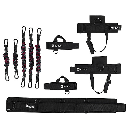 Тренувальна система боксера з поясом EZOUS Q-02 MMA BOXING RESISTANCE BANDS Чорний