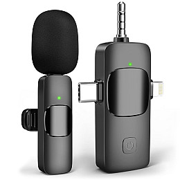 Беспроводная петличка Savetek P29 3в1 Lightning+Type-C+miniJack Чорний (1213)