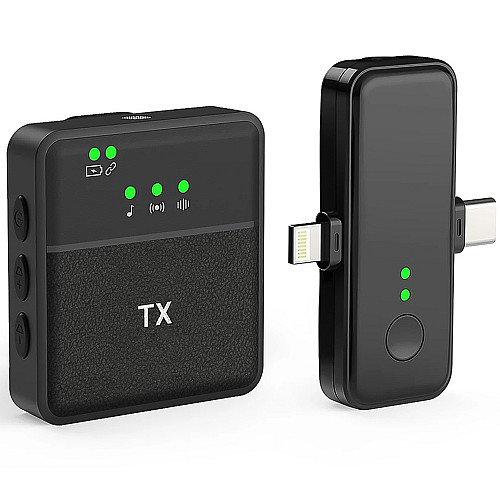 Бездротовий петличний радіомікрофон Savetek P37 з Lightning і Type-C роз'ємами для iPhone/Android