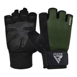 Перчатки для фітнесу RDX W1 Half Army Green Plus S