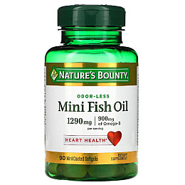 Омега 3 Nature's Bounty Міні риб'ячий жир 1290 мг без запаху 90 капсул