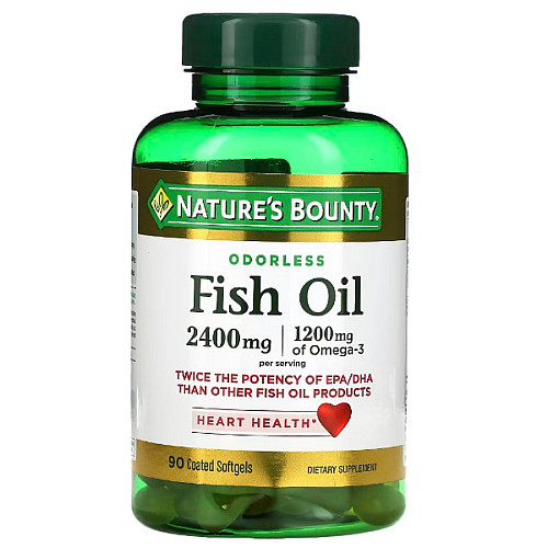 Омега 3 Nature's Bounty Риб'ячий жир 2400 мг Без запаху 90 капсул
