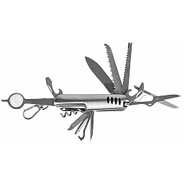 Ніж багатофункціональний туристичний Crivit Essentials Сріблястий (IAN376432)