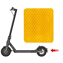 Светоотражающая наклейка на заднее крыло для электро-самоката UKC 66х57 мм Xiaomi Pro 2 Yellow