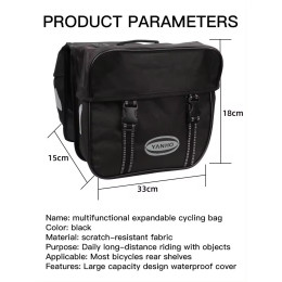 Велосумка на багажник YANHO TB 2-х секційна 20 л Чорний (SAKTB)