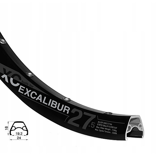 Обод Rodi Excalibur XC 27.5 X 19 мм 32 шп Черный (Rodi-27.5-19)