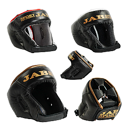 Шлем боксерський JAB Один розмір Чорний з золотом (17374)