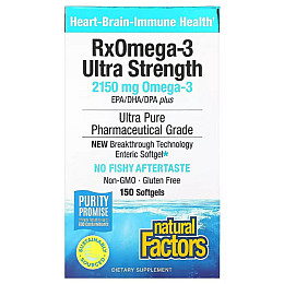 Омега 3 Natural Factors RxOmega-3 Ultra Strength 2150 mg 150 Softgels