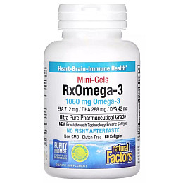 Омега 3 Natural Factors RxOmega-3 Mini-Gels 1060 mg 60 Softgels