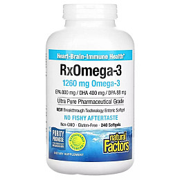 Омега 3 Natural Factors RxOmega-3 1260 mg 240 Softgels