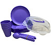 Набор для пикника 4 персоны 21 предмет Ucsan Plastik M-761 фиолетовый