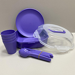 Набір для пікніка на 4 особи 21 предмет Ucsan Plastik M-761 фіолетовий