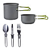 Набір туристичного посуду з зеленими ручками Cooking Set DS-101/6017