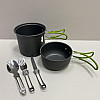 Набір туристичного посуду з зеленими ручками Cooking Set DS-101/6017