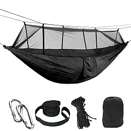 Гамак туристичний з москитною сіткою Camp 260x140 см чорний (Н051058)