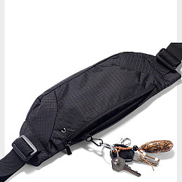 Сумка для бега и спорта на пояс RunningBag Влагозащитная 32х11 см Black (Н051077)