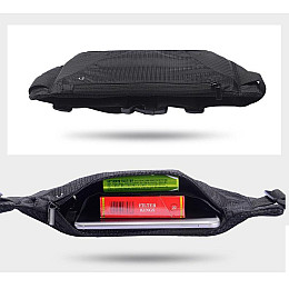 Сумка для бега и спорта на пояс RunningBag Влагозащитная 32х11 см Black (Н051077)