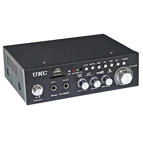 Усилитель звука UKC AK-688BT Bluetooth Караоке 2-канальный 2x30W Black