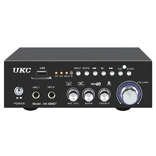 Усилитель звука UKC AK-688BT Bluetooth Караоке 2-канальный 2x30W Black