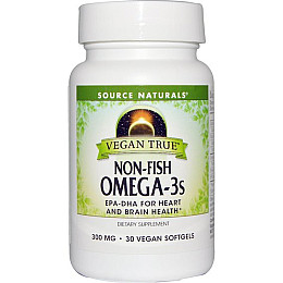 Омега 3 Source Naturals Веганські справжні ненасичені омега-3 без риби 300 мг 30 рослинних м'яких капсул