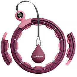 Хула-хуп Hop-Sport HS-C113HH массажный с утяжелителем и счетчиком 112 см Розовый