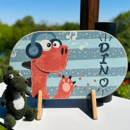 Дитячий баланс борд InGwest Music Dino з прорезиненим роликом