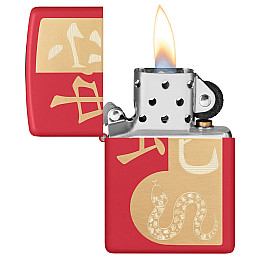 Зажигалка бензинова Zippo Рік Змії 2025 Червоний (46300)