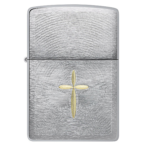 Запальничка бензинова Zippo Дизайн Духовного Хреста Срібляста (46479)