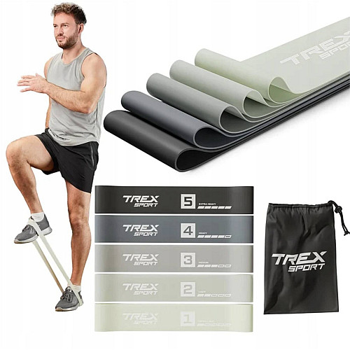 Набор резинок для фитнеса Trex Sport TX-065RBG 1-18 кг Разноцветный