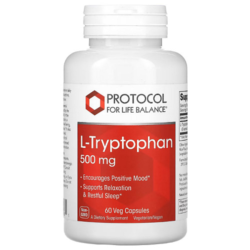 Триптофан Protocol for Life Balance L-Tryptophan 500 mg 60 Veg Caps (000023176)