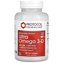 Омега 3 Протокол для Балансу Життя Ultra Omega 3D 90 М'яких капсул (000023202)