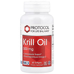 Масло криля Protocol for Life Balance Krill Oil 500 мг 60 м'яких капсул (000023131)