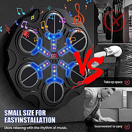 Настенный боксерский тренажер и перчатки Hexagonal Warrior Bluetooth Черный