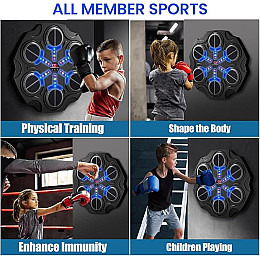 Настенный боксерский тренажер и перчатки Hexagonal Warrior Bluetooth Черный