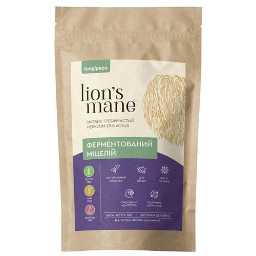 Грибной комплекс Fungipapa Hericium erinaceus Ежовик гребенчатый 60 г 30 порций (000023051)