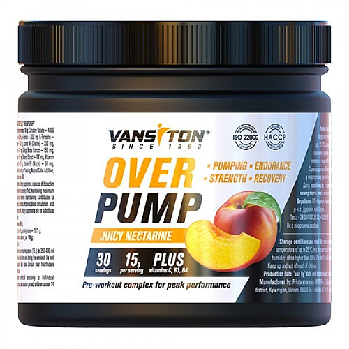 Комплекс до тренування Vansiton Overpump 450 г 30 порцій Соковитий Нектарин (000023301)