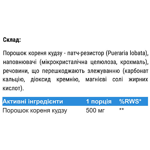 Натуральная добавка для спорта Ironflex Kudzu Root 100 Tabs (000023417)