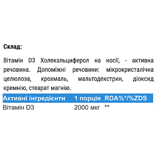 Витамин D для спорта Ironflex Vitamin D 2000 200 Tabs (000023451)