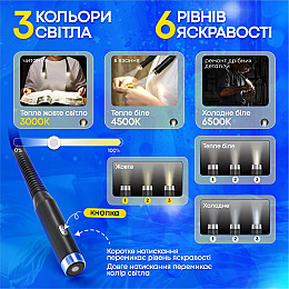 Фонарик для чтения SBTR с USB и аккумулятором Черный (F4-800)