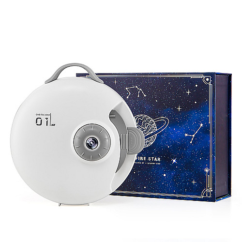 Проектор ночник Combuy планетарий с Bluetooth колонкой 32 слайда Бело-серый (944)