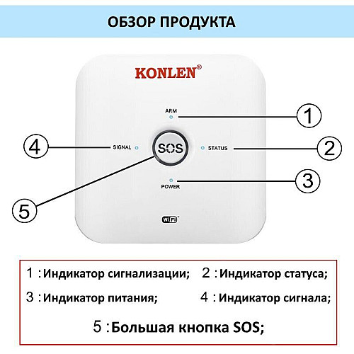 GSM WiFi сигналізація Konlen TUYA MAXI + WiFi 1080p (100617)